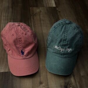 Kids Baseball Cap Set - Pink and Green